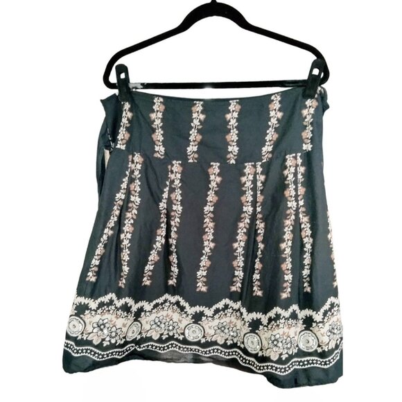 Mix Nouveau Womens Floral Waist Tie Boho Design Fully Lined Skirt Plus Size 2X - Picture 6 of 8